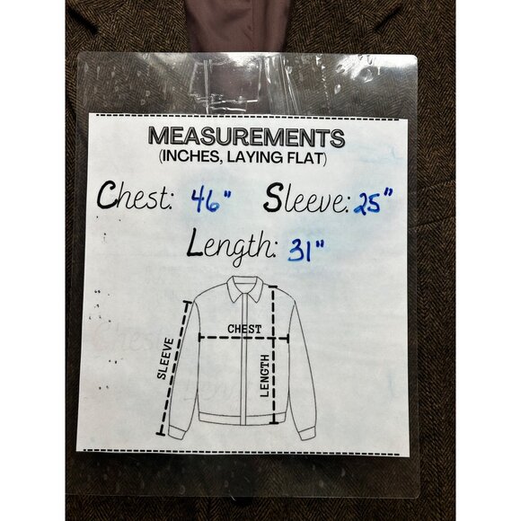 CHERESKIN Blazer Mens 44R Brwn Herringbone Camel Hair Blend Sport Coat Italy Vtg - Picture 7 of 16